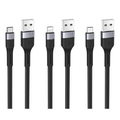 

HOCO X34 1m USB To Lightning Type-C Micro USB Data Charging Cable Cord For Android Phones IPhones-MICRO USB