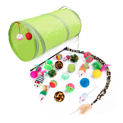 

21pcsset Funny Pet Cat Tunnel Cats Cave Kitten Stick False Mouse Ball Toys