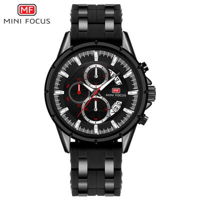 

MINI FOCUS MF0273G Multifunction Quartz Wristwatch Luminous Casual Business Watch With Silicone Strap For Men