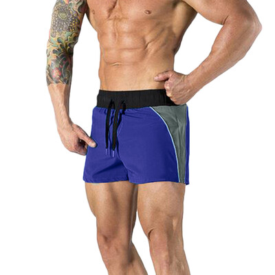 

Tailored Fashion Mens Elastic Waistband Beam Line Belt Stitching Double Color Casual Sports Shorts