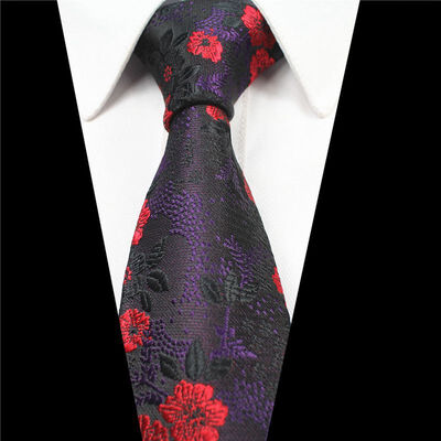 

Customized 19-year new tie high-grade polyester silk yarn-dyed jacquard cashew flower tie small floral tie