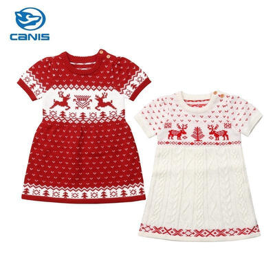 

Christmas Newborn Kids Baby Girls Knitting Wool Sweater Pageant Dress Clothes