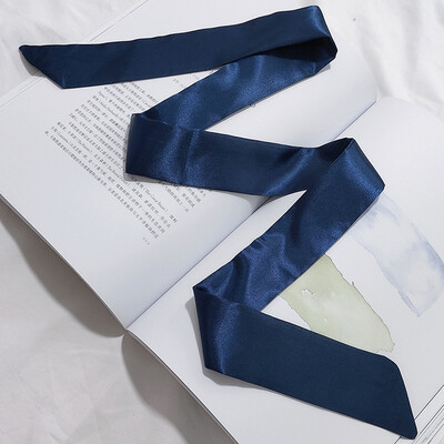

2019 simulation silk narrow strips scarves Europe&the United States street simple wild scarf tied tie bag handle small scarf