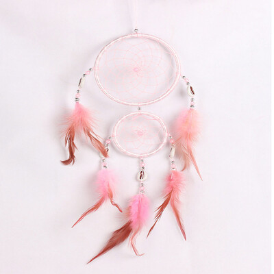 

Toponeto Handmade Lace Dream Catcher Feather Bead Hanging Decoration Ornament Gift
