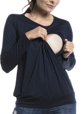 

Comfy Pure Color House Waer Maternity Lactation T-shirt