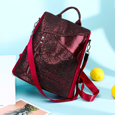 

Tailored Womens Fashion Sequin Backpack Waterproof Bag Anti-Theft Shoulder Bag Leisure