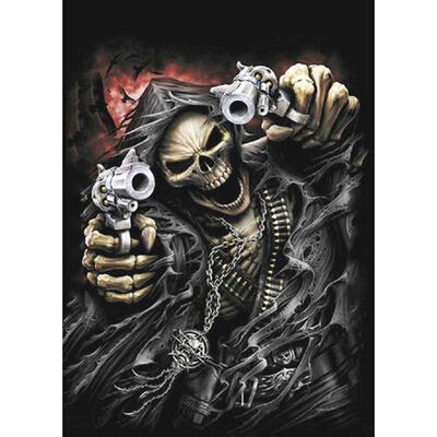 

5D DIY Full Drill Diamond Painting Fierce Skull Cross Stitch Embroidery Kit
