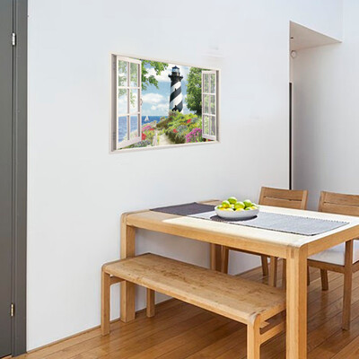 

〖Follure〗3D Ocean Sea Window Home Decor Wall Sticker Wall Decals Beautiful Sea Mural