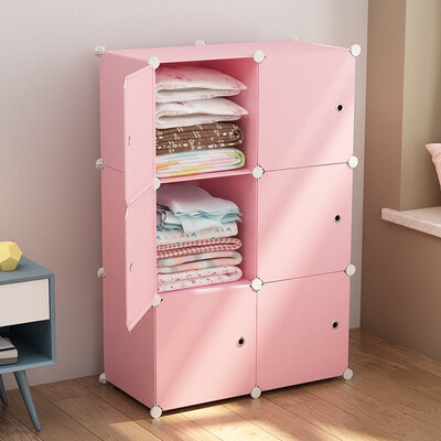 

Silk ColesHome clothes storage cabinet locker combination toy storage box plastic cartoon simple wardrobe