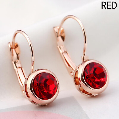 

Temperament Colored Crystal Cublic Zircon Stud Hoop Earrings