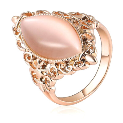 

Female Oval Ring Fashion Rose gold & silver Gold Filled Jewelry Vintage R SSvt