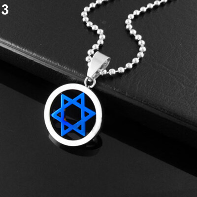 

Unisex Fashion Stainless Steel Pendant Jewish Star of David Necklace Jewelry