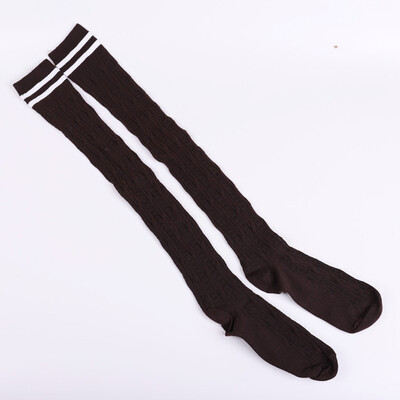 

Womens Cotton Over The Knee Knitting Thigh High Long Striped Socks Stockings
