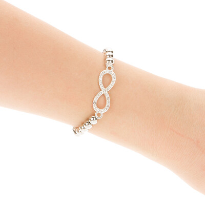 

New Hot Sale Crystal Rhinestone Cross Love Infinity Stretch Beaded Bracelet Gift