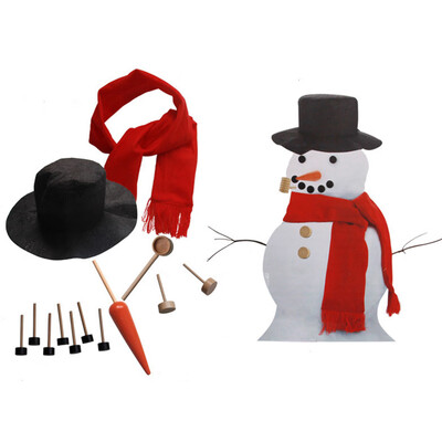 

Siaonvr Red Snowman Dressed Up Kit Winter Tools Outdoor Games Christmas Home Decorations