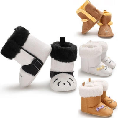 

Girl Boy Snow Booties Crib Shoes Cute Baby Toddler Winter Warm Soft Fur Boots