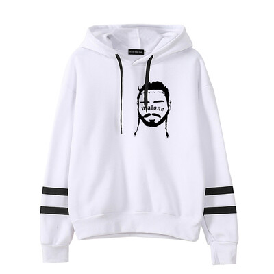

Herqw61 Unisex Rapper Post Malone Women Hoodie Celebration Splatter Striped Sleeve Pullover Sweatshirt