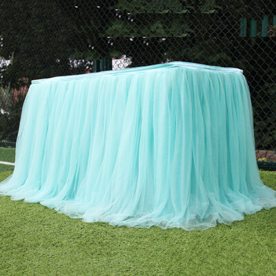 

Multi colors table skirt Tutu tulle fabric for wedding party Table decoration textile for home tablecloths accessories