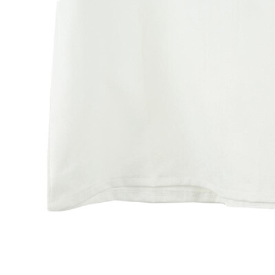 

Fashion Women Two-piece Set Patchwork Back Zipper Round Neck T-Shirt Drawstring Pocket Striped Trousers White