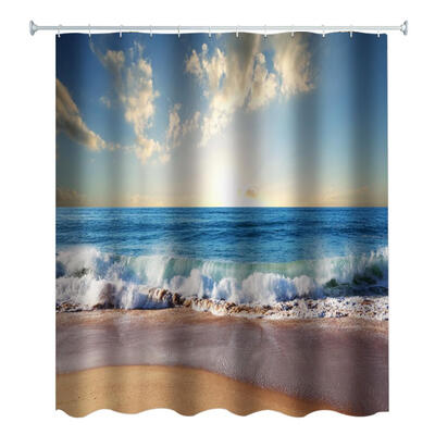 

3D Waterproof Shower Bath Curtain Landscape Print Bathroom Supplies
