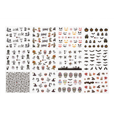 

36sets Halloween Nail Decals Halloween Christmas Stickers Set Nail Art DIY Stickers