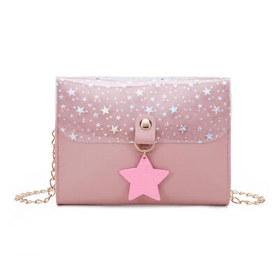 

Stars Decor Shoulder Handbags PU Leather Women Chain Crossbody Phone Bags