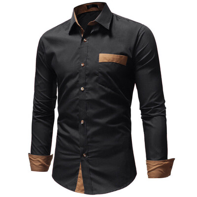 

Mens Long Sleeve Shirt Slim Fit Button Down Dress Formal Casual T-shirt Tops