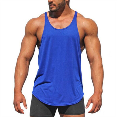 

Mens Cotton Plain Back Sling Sports Fitness Sleeveless Vest Tops Oversize Slim