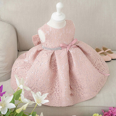 

Flower Girl Dress Lace Sleeveless Kids Birthday Wedding Bridesmaid Party Dress