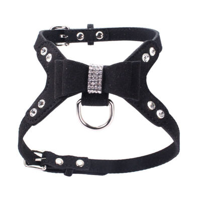 

Soft Suede Leather Dog Harness Rhinestone Pet Vest Velvet & Leather Leash Collar Harnesses For Small Medium Dogs Pet Products