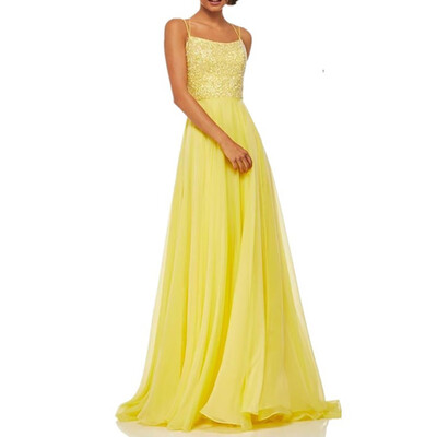 

〖Follure〗Womens Sexy Halter Strap Dress Chiffon Long Sequin Party Dress