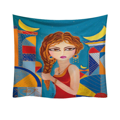 

Toponeto Fashion Tapestry Retro Woman Portrait Style Decorative Tapestry Home Decor
