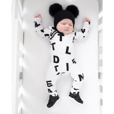 

Newborn Infant Baby Boy Girl Long Sleeve Letter Romper Jumpsuit Clothes Outfits