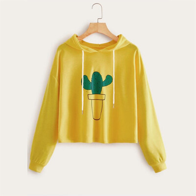 

Tailored Fashion Women Casual Loose Long Sleeve Cactus Print Sweatshirt Tops