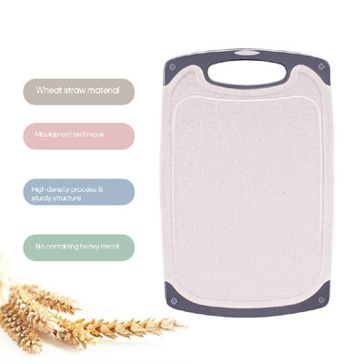 

Kitchen Cutting Board Natural Wheat Straw Non-slip Vegetables Fruit Chopping Board Dishwasher Safe