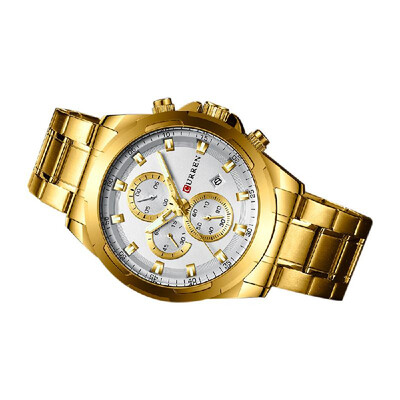 

Curren 8354 Men Watch Waterproof Quartz Wrist Watch Multifunctional Business Calendar Alloy Case Stainless Steel Band Watch