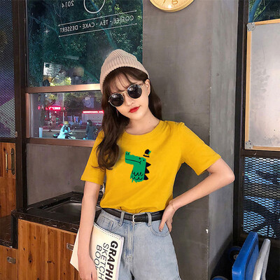 

Womens Fashion Round Neck Short Sleeve T-Shirt With Print Summer Blouse Tops