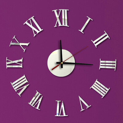 

〖Follure〗Fashion Rome Style DIY Self Adhesive Interior Wall Creative Decoration Clock