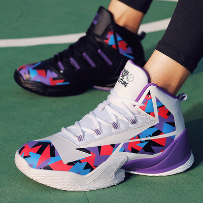 

Basketball Shoes Mens Summer Mesh Ventilated High-top Board Shoes Mens Fashion Joker Student Anti-slip Shock Absorbing Mandarin