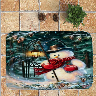 

Gobestart Merry Christmas Welcome Doormats Indoor Home Carpets Decor 40x60CM