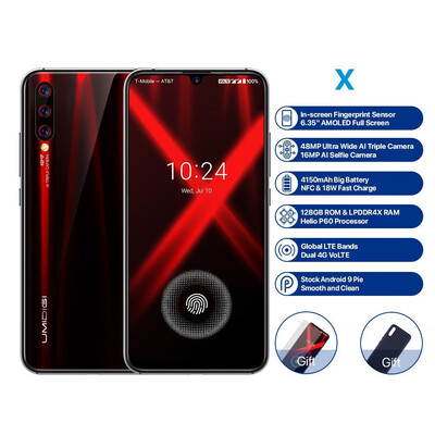 

UMIDIGI X 635 Inch AMOLED Smartphone with 4GB RAM 128GB ROM 48MP Triple Rear Cameras Fingerprint Unlock