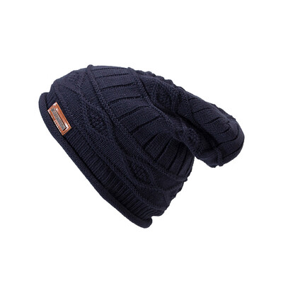 

Tailored Men Women Warm Crochet Winter Plus Velvet Plaid Ear Protector Slouchy Hat