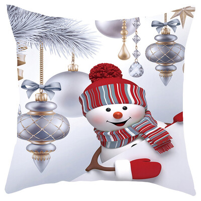 

Siaonvr Christmas Sofa Pillow Case 3D Snowman Cushion Cover Decorative Covers