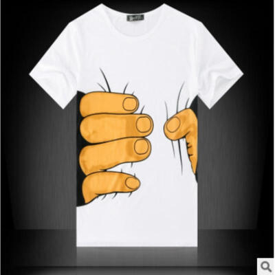 

Unisex Men Womens Big Hand Printed Funny Catch You Cotton Short Sleeve T-shirt