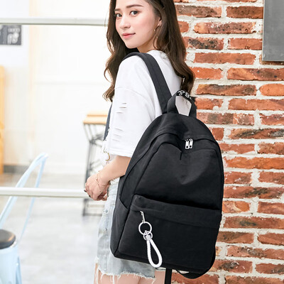 

Solid Simple Backpack Chic Package Korean Edition Ulzzang High School Students Canvas Campus Backpack