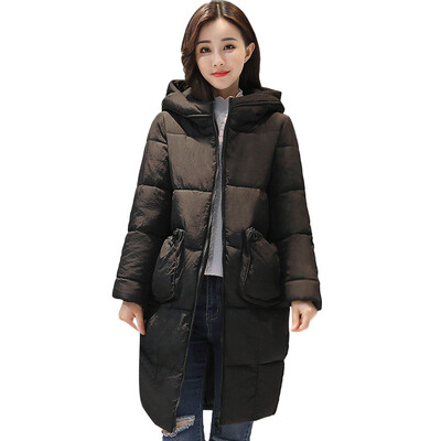 

Toponeto Women Winter Warm Faux Fur Hooded Thick Warm Slim Jacket Long Overcoat Coat