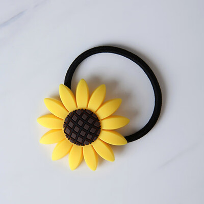 

Harajuku Sunflower Hair Ring Hair Accessories Flowers Cute Jewelry Smile Hair Rope Headdress Headwear