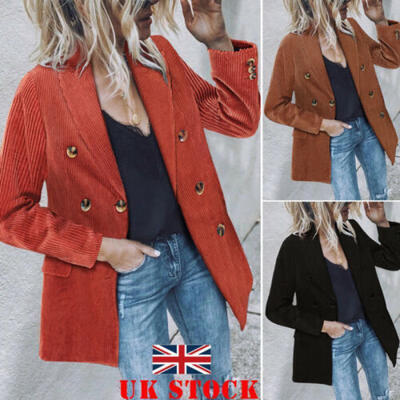 

Womens Long Collar Blazer Suit Jacket Ladies Slim Coat Casual Cardigan Outwear