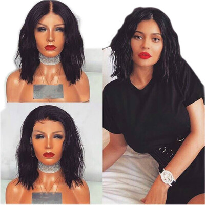 

〖Follure〗Brazilian Less Lace Front Full Wig Bob Wave Black Natural Looking Women Wigs