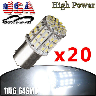 

20x Pure White 1156 BA15S 64SMD DRL Parking Tail LED Light Bulbs 1141 12V